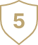 Icon of shield with the number 5 on it